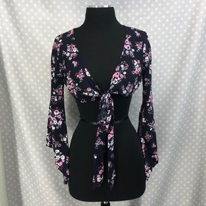 Floral Wrap Top